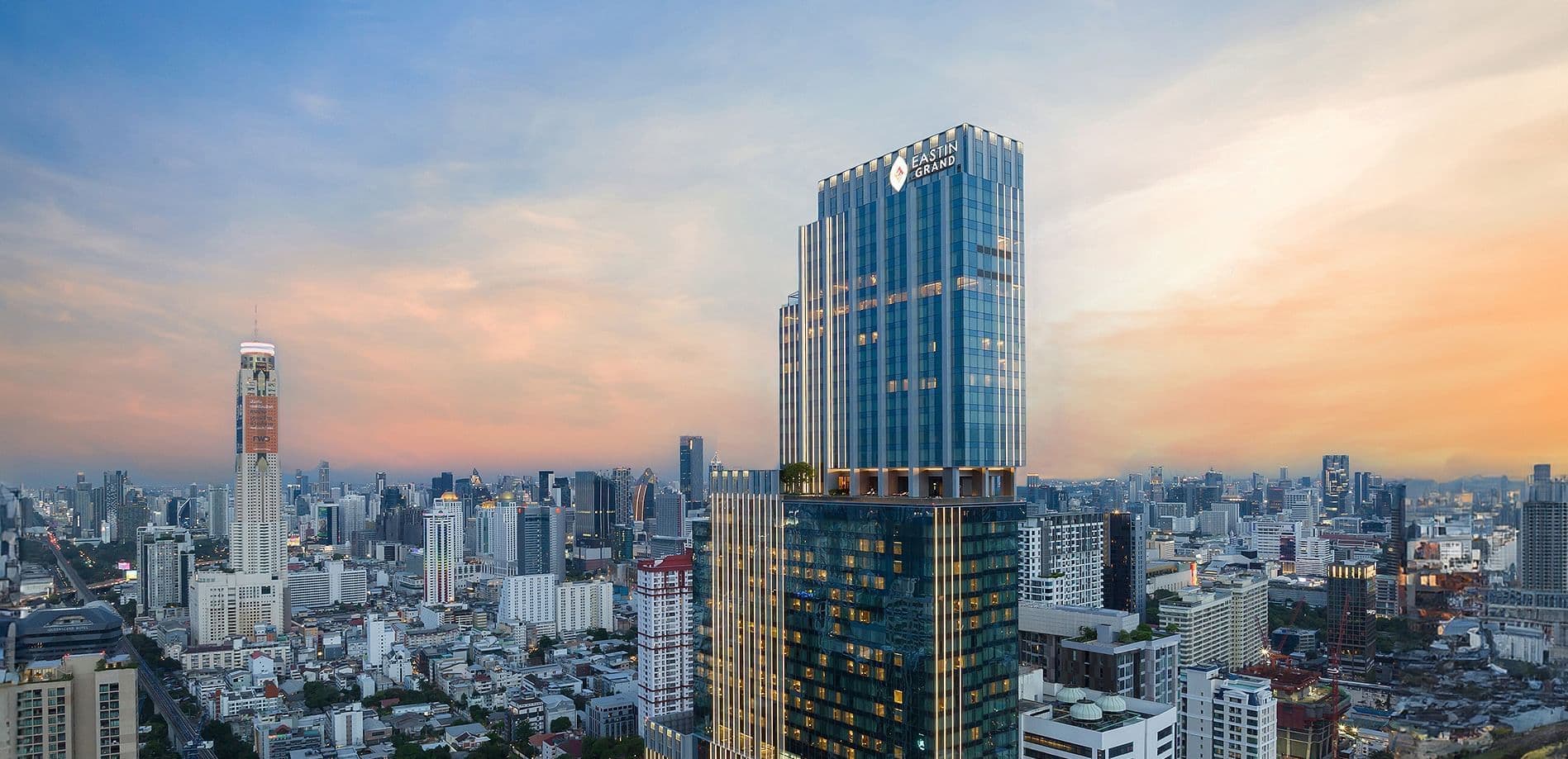 The exterior of Eastin Grand Hotel Phayathai, Bangkok.